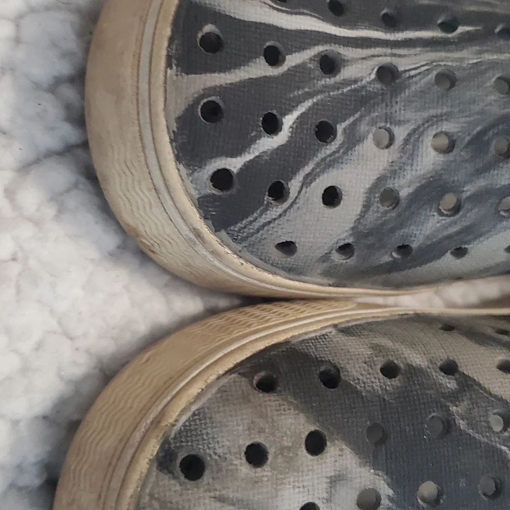 Native- Used Black and Gray Slip-On Shoes